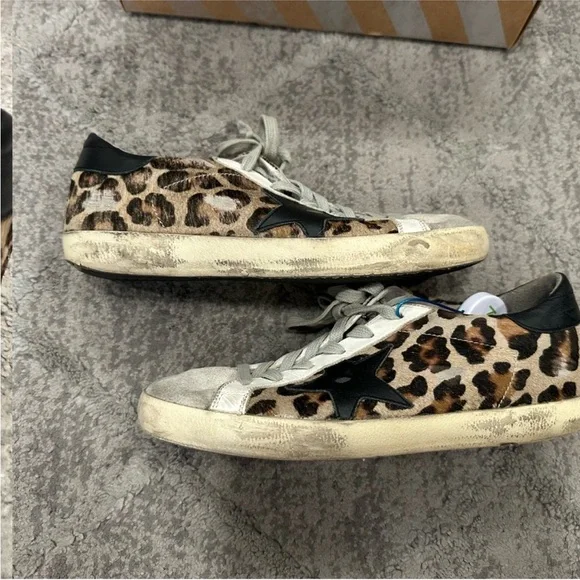 Golden Goose Superstar Leopard Hair Calf Sneakers EU 37